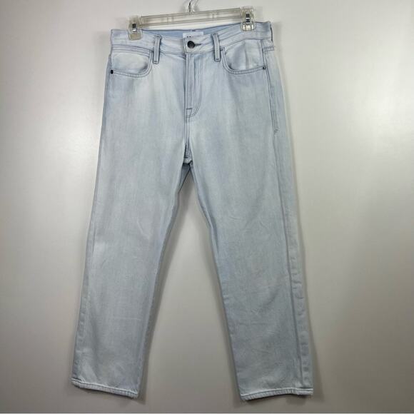 Frame Le Hollywood Crop Jeans Size 26 High Rise Beach Out Rips Wash Straight Leg - Picture 8 of 10